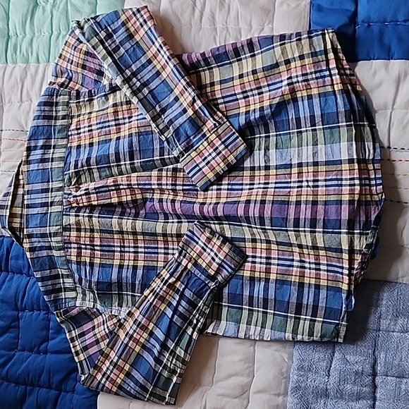 Janie & Jack long sleeve button down plaid shirt size 5 - Picture 4 of 8